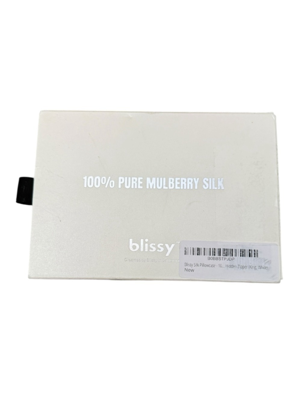 Blissy 100% Mulberry Silk Pillowcase White King NIB - Picture 4 of 5